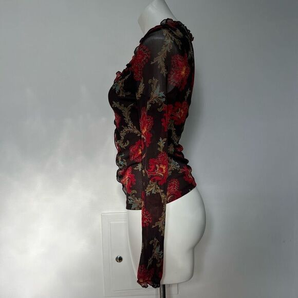 Express Y2K Floral Mesh Long sleeve top - Picture 2 of 10